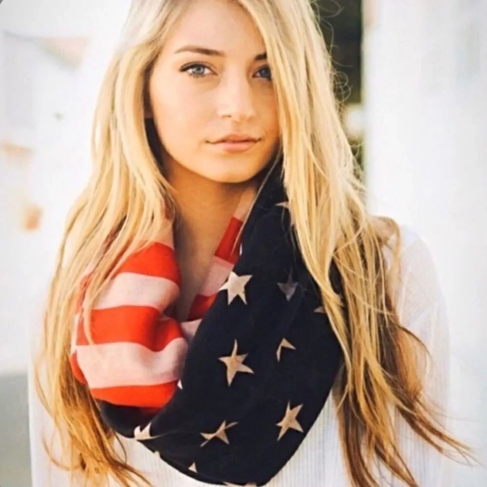 New Patriotic American Flag infinity scarf